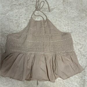 Free People Tan Halter Tank Top